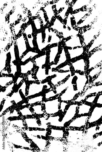 Chaotic tangled root system texture in black and white for artistic design