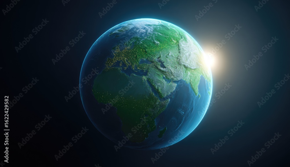 Fototapeta premium Earth globe, detailed view of Eurasia