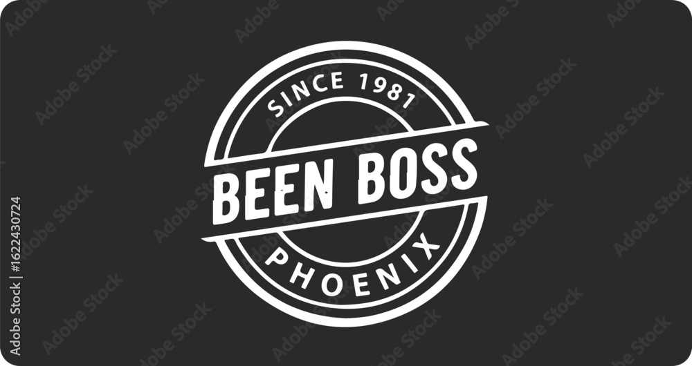 Fototapeta premium Been Boss Phoenix Since 1981 logo in black and white