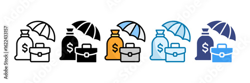 Business Insurance Icon Set Multiple Style Collection