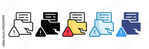 Data Breach Icon Set Multiple Style Collection