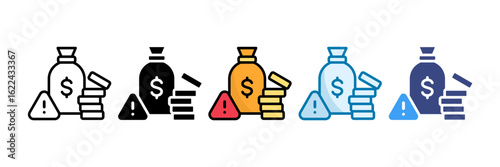Financial Risk Icon Set Multiple Style Collection
