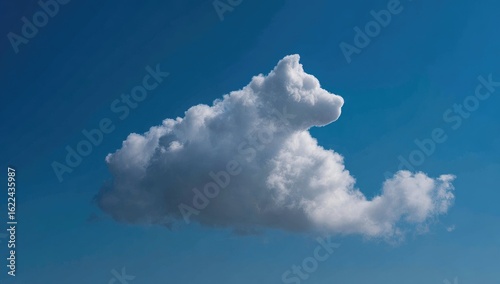 Cloud shaped like a dog against a vibrant blue sky