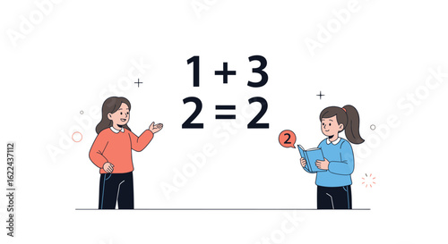 Engaging visual puzzle demonstrating simple arithmetic and problem solving skills for young learners