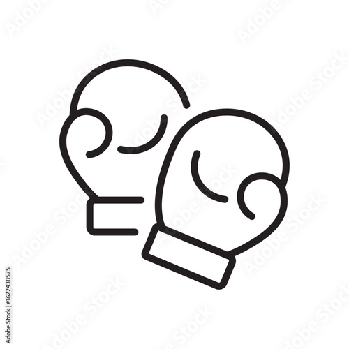Boxing gloves line icon. Sports equipment symbol. Vector illustration. Flat design. Editable stroke. Isolated on a white background.