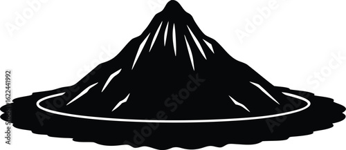 volcano crater silhouette vector icon