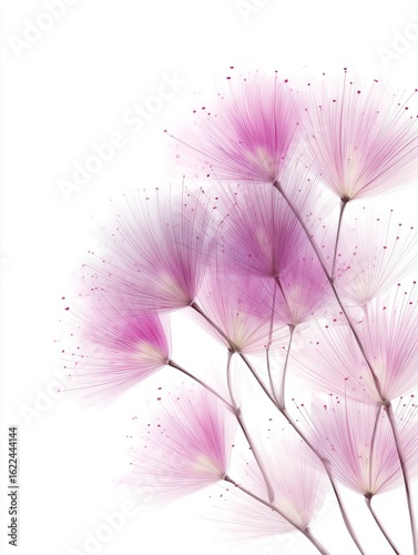 Dreamy Pink - Purple Feathery Flower Illustration, Light and Gentle Style, for Decorative Paintings, Wedding Design, Cultural and Creative Product Scenarios