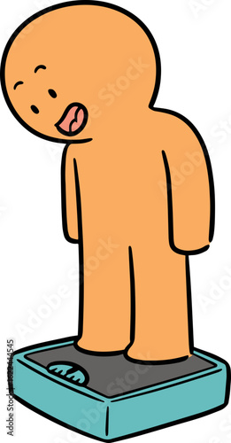 Illustration of man on weighing machine

