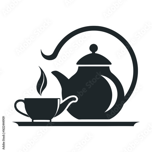  Tea house logo vector illustration.