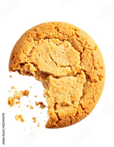 Round cookie with a bite taken out of it