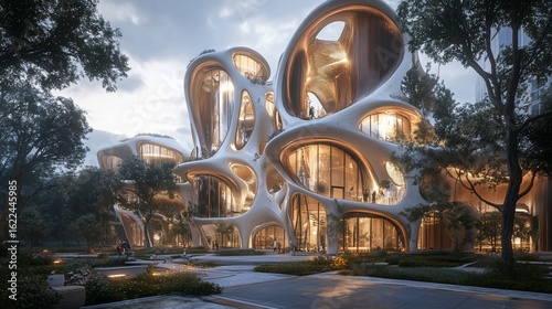 Innovative organic architecture merges nature with futuristic city design