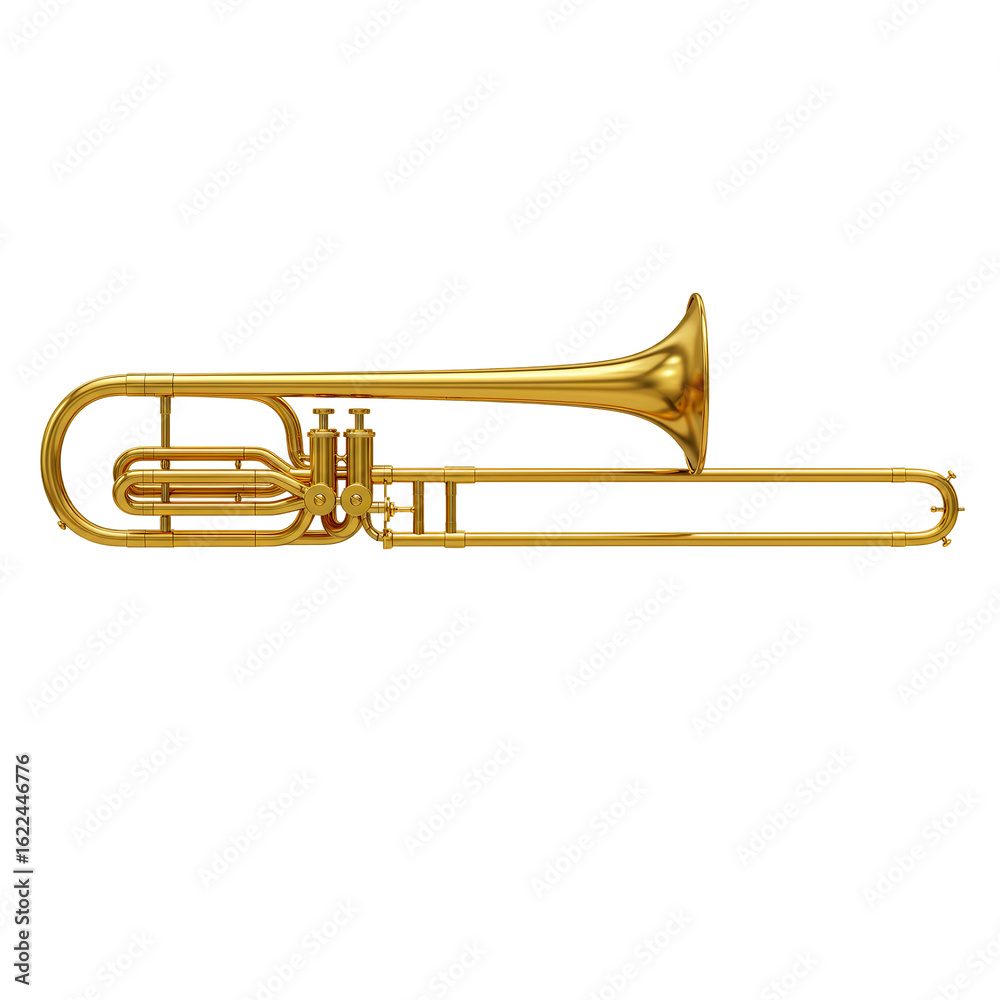 Fototapeta premium Trumpet jazz on transparent background PNG Generative AI