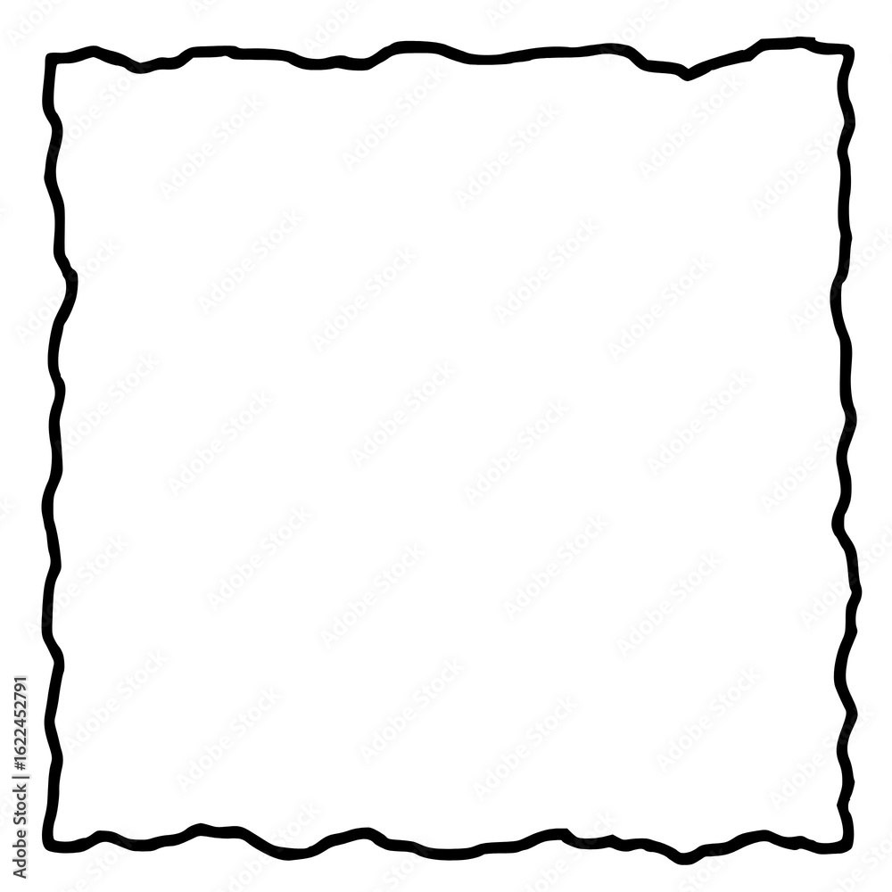 Obraz premium Hand-drawn black and white doodle frame in a playful, decorative style. Ideal for worksheets, posters, digital scrapbooking, journal pages, and creative design projects.