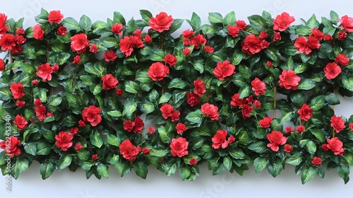 Vibrant Red Artificial Rose Wall Decor Panel