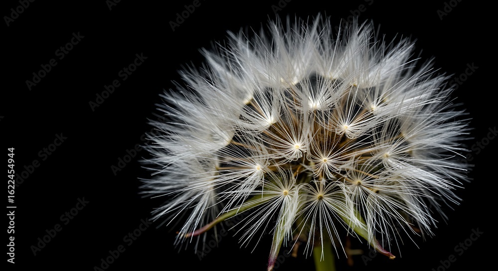 Fototapeta premium Ephemeral Beauty: Dandelion Seed Head in Dramatic Light