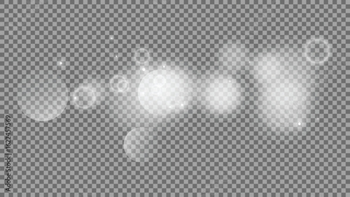 Bokeh circles on transparent background