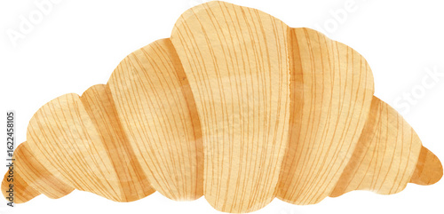 watercolor illustration of  a traditional french croissant