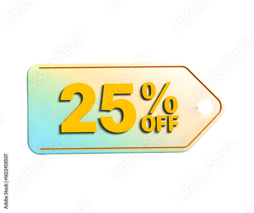 Create Urgency with This New 25% Off Blue and Yellow Sales Tag, Featuring a Transparent Background for Seamless Integration into Any Project.