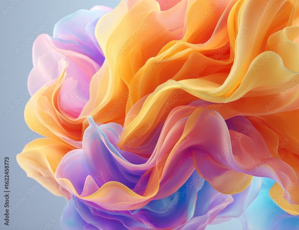 Fototapeta premium Abstract fluid forms in vibrant pastel colors