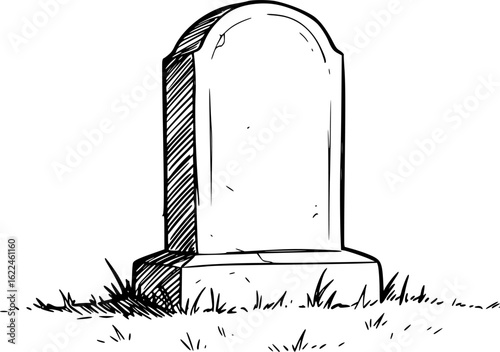 vector drawing sketch of grave on white background .Generative AI
