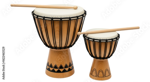 Tableau sur toile Isolated Djembe Drums