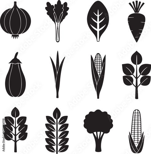 Vegetable Icon Set Concept for Healthy Food