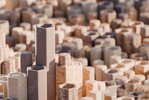 3d hexagonal geometric pattern background with abstract structure