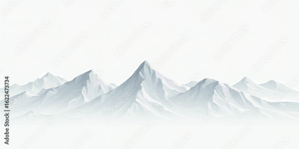 Fototapeta premium A stunning icy landscape reveals snow-covered mountain peaks and a serene lake, capturing the majestic beauty of a winter wonderland