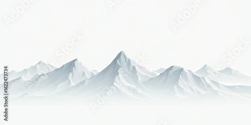A stunning icy landscape reveals snow-covered mountain peaks and a serene lake, capturing the majestic beauty of a winter wonderland