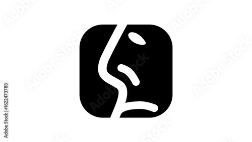 Sadness symbol,black isolated silhouette