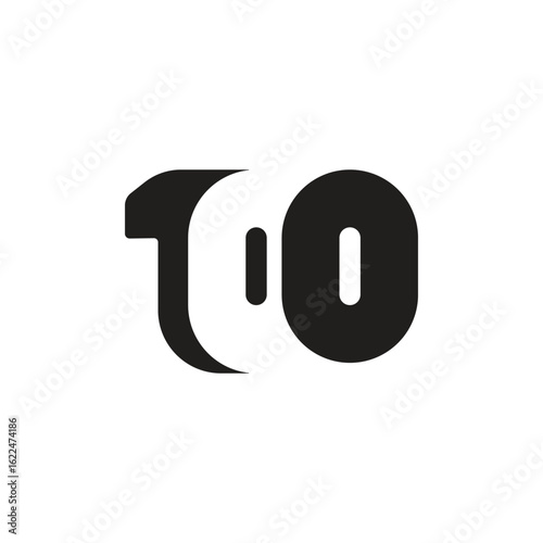 100 number logo design concept with negative space of zero