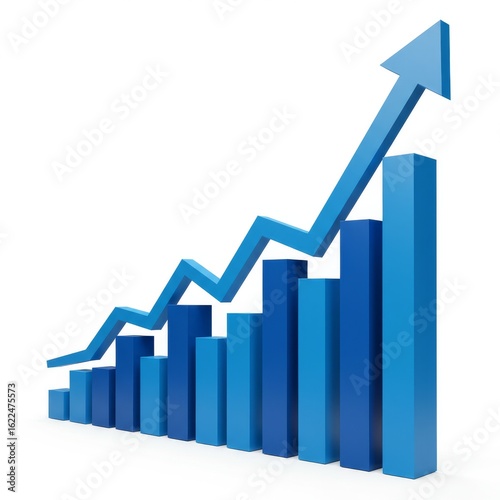 Blue bar graph showing upward trend with a rising arrow, representing growth and positive financial performance. Free Download Blue bar graph showing upward trend with a rising arrow, representing growth and positive financial performance. - GFXLoad