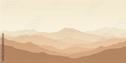 Mountain landscape with clouds and hills in a scenic mountain view