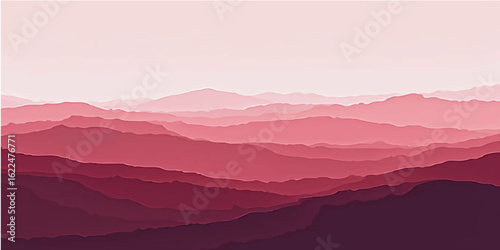 Mountain landscape with sunrise and sunset views