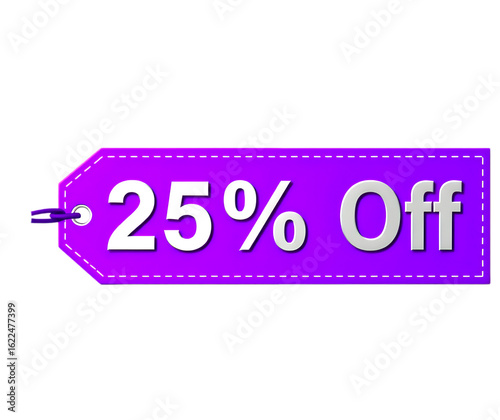 Simple Yet Impactful: A High-Quality 25% Off Special Offer Tag with a Bold Purple Accent and Transparent Background for Easy Integration.