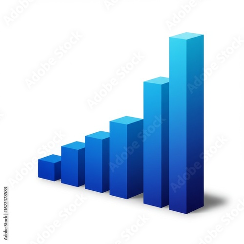A blue bar graph with ascending columns, illustrating growth, progress, or increasing values against a white background. Free Download A blue bar graph with ascending columns, illustrating growth, progress, or increasing values against a white background. - GFXLoad