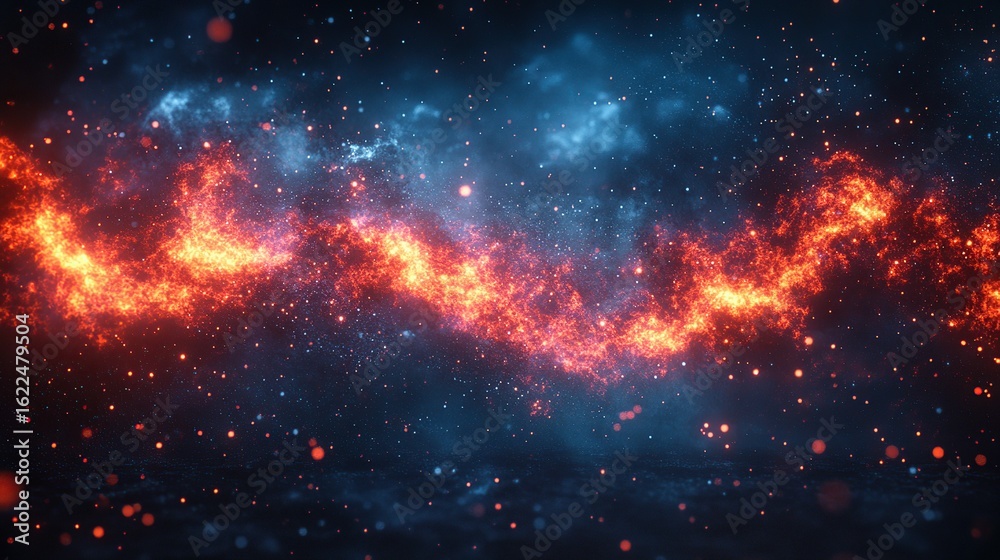 Fototapeta premium Fiery cosmic nebula