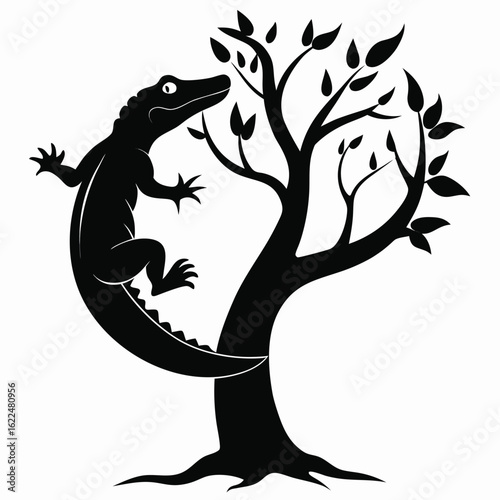 A black vector silhouette illustration of a fantasy dragon animal design perfect for a tattoo symbol or monster drawing