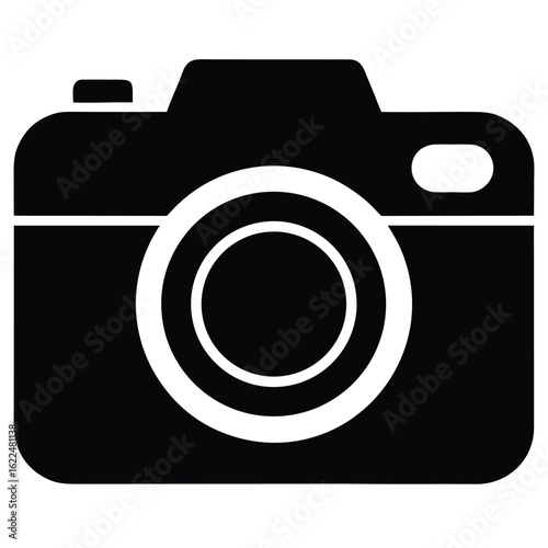 A photographic camera icon vector for digital image and shoot applications
