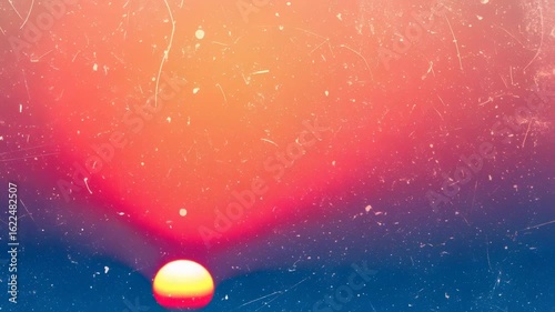 Dramatic Gradient Sky with Sun Warm Pink Orange And Cool Blue Background Vintage Style Aesthetic