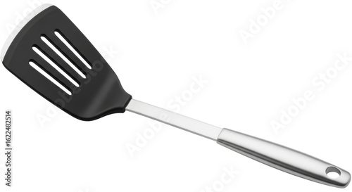 Tableau sur toile Isolated black slotted spatula