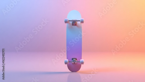 Pastel skateboard, back view, studio shot
