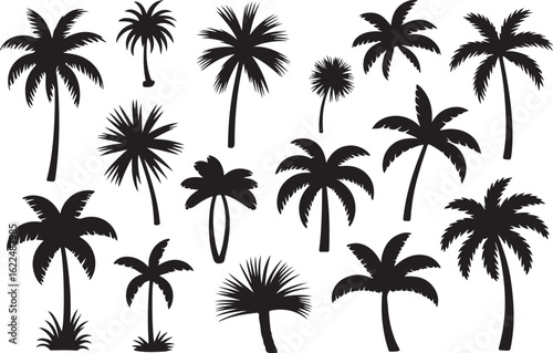 vintage style palm and coconut trees travel poster vector design retro tropical summer vacation artwork decorative
