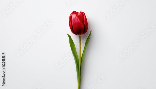Red tulip on white background (4)