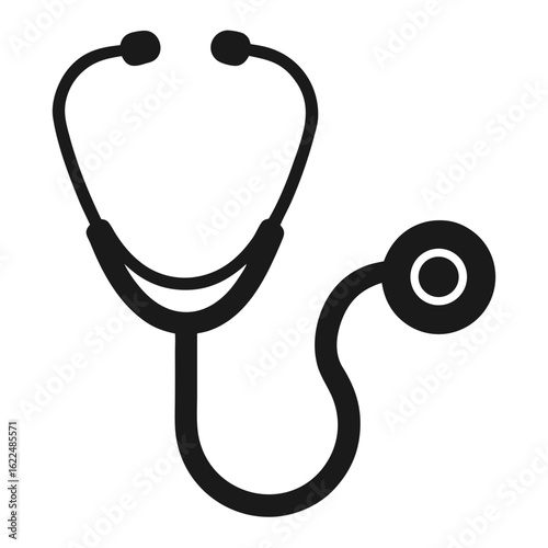 Isolated medical stethoscope on a white background, a crucial healthcare instrument for listening to heartbeats and examining health