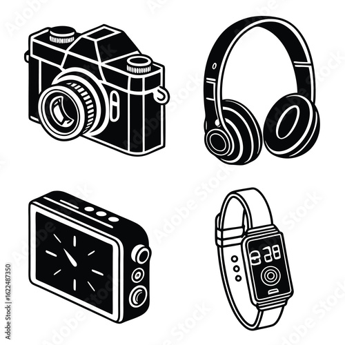 vector set of headphones