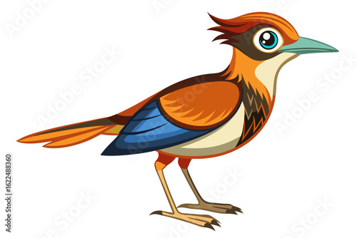 Colorful Cartoon Parakeet Bird Illustration – Blue and Yellow Budgie Clipart