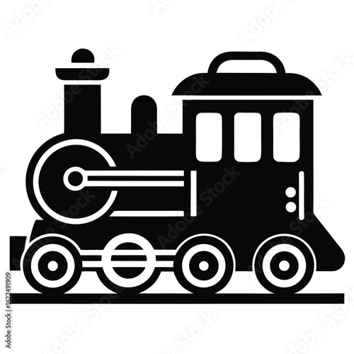 Cartoon toy train vector illustration for transport and delivery services