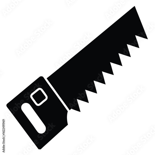 A sharp metal saw blade vector illustration, an essential cutting tool for carpentry and construction work