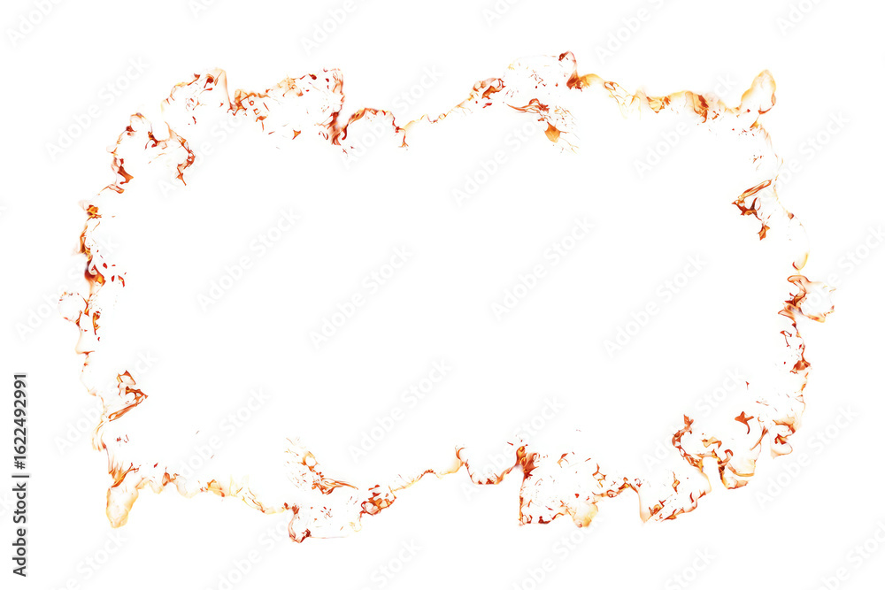 Obraz premium Abstract, irregular, cloud-like shape with a burnt, textured border